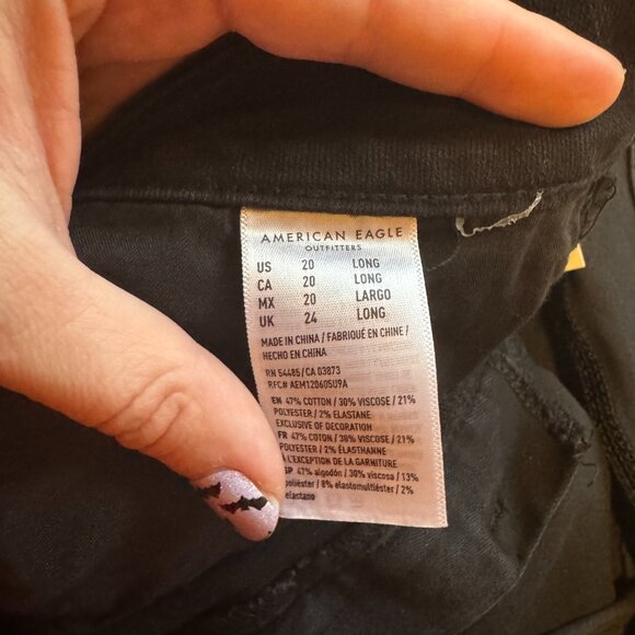American Eagle Hi-Rise Jeggings Black Size 20 Long NWT - Picture 6 of 10
